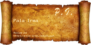 Pala Irma névjegykártya